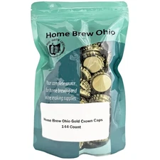 Home Brew Ohio Gold Crown Bottle Caps (Pack of 144)