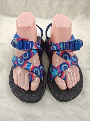 Chaco Women s Z/2 Cloud Sandals Grateful Dead Tie Dye Red White Blue Size 7