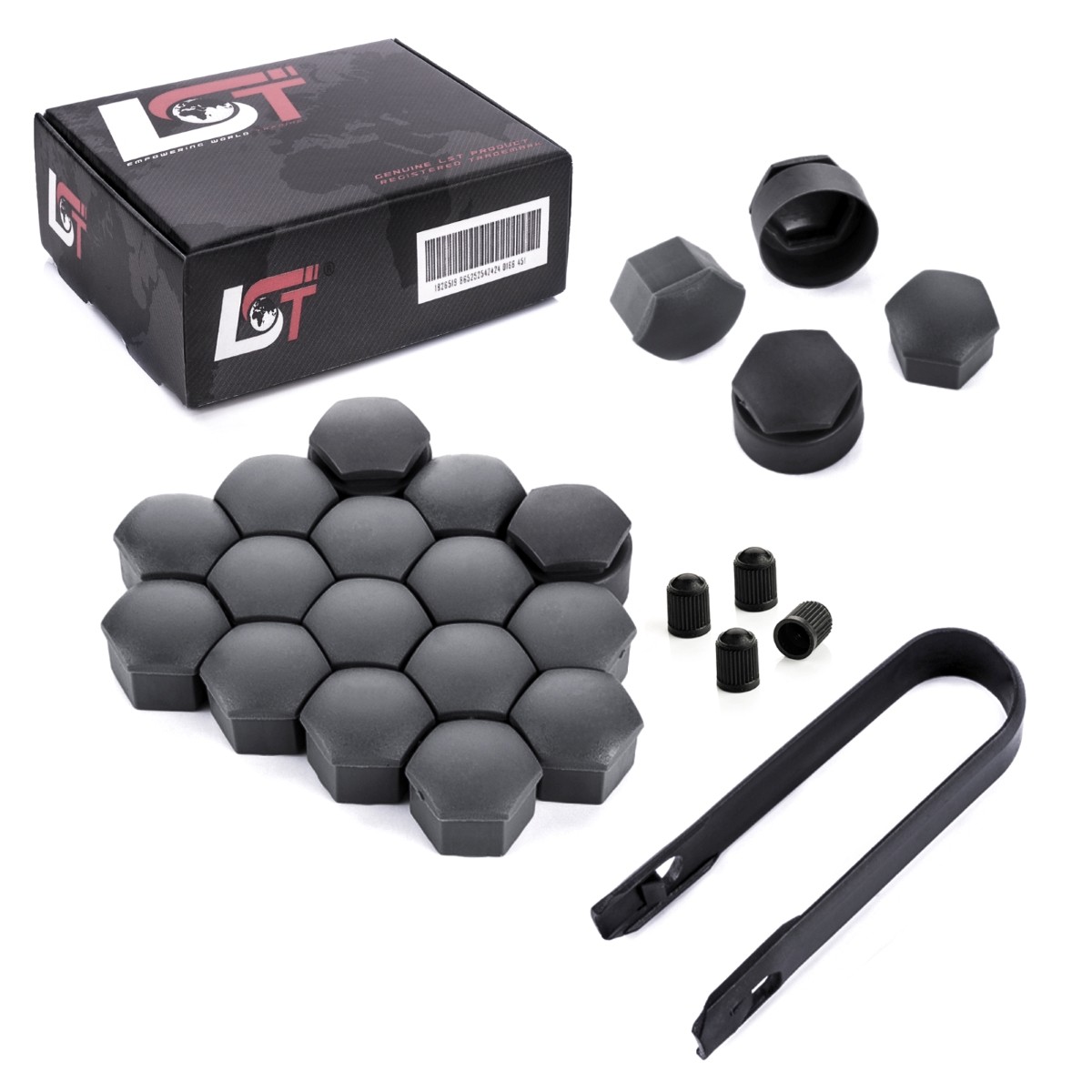 20x Wheel Screw Caps anti Theft Wheel Nuts Set 0 21/32in Anthracite for Dacia