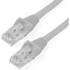 StarTech 12ft Gray Cat6 Patch Cable with Snagless RJ45 Connectors - Cat6