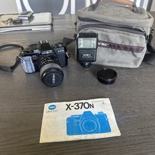 VTG Minolta X-370N 35mm SLR Film Camera Bundle WORKS GREAT 