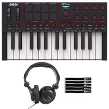 Akai Professional MPK Mini 4 25-Key Black 8 Pads MIDI Keyboard w Headphones