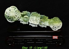 14,5'' chinesische natürliche Xiu Jade Fengshui Wunschful Ru Yi Ruyi Statue