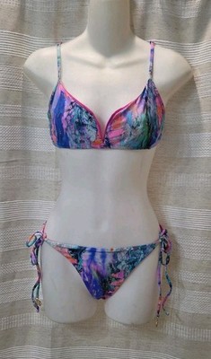 Luli Fama V-Spice String Bikini Set Women s Small 2 Pc Swimwear