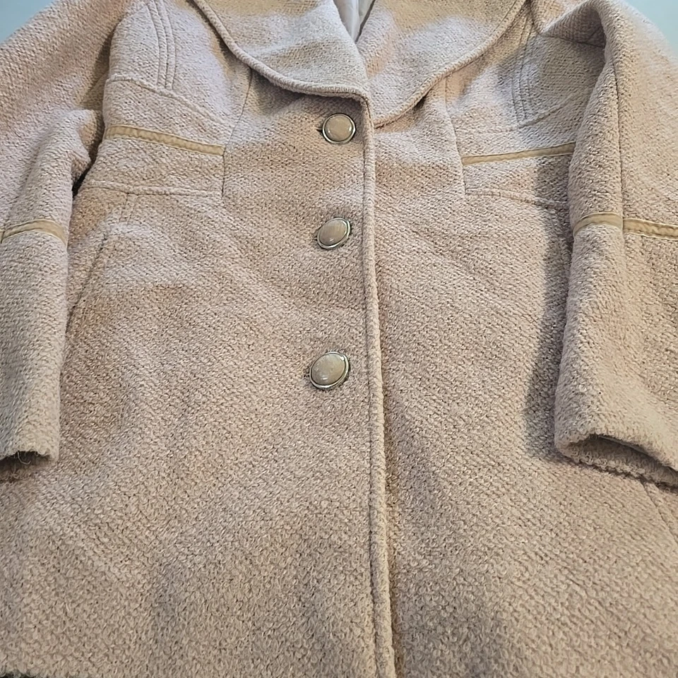 Abrigo Kensie Lana Blemd Guisante 3 Bitton Suave Rosa Forrado Mujer Talla Mediana Foto 4 de 4