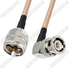 UHF Male PL-259 to BNC Male Plug Right Angle 90  Lot RF Pigtail RG400 Coax Cable