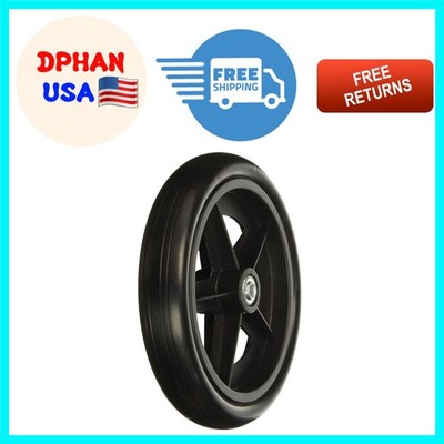 Durable 8 Inch Black Caster Wheel with Non-Marking Design   Ideal for Rollators