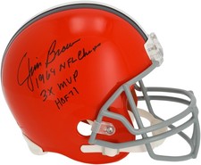 Jim Brown Cleveland Browns Autographed Replica Helmet with Multiple Inscriptions