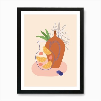 Blumen, Blätter, Früchte, Beeren, P gerahmtes Wandbild Poster Leinwanddruck Bild