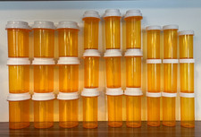 27 Empty Pill Bottles Amber RX Plastic Walgreens Medicine Bottle LOT Hobby Craft