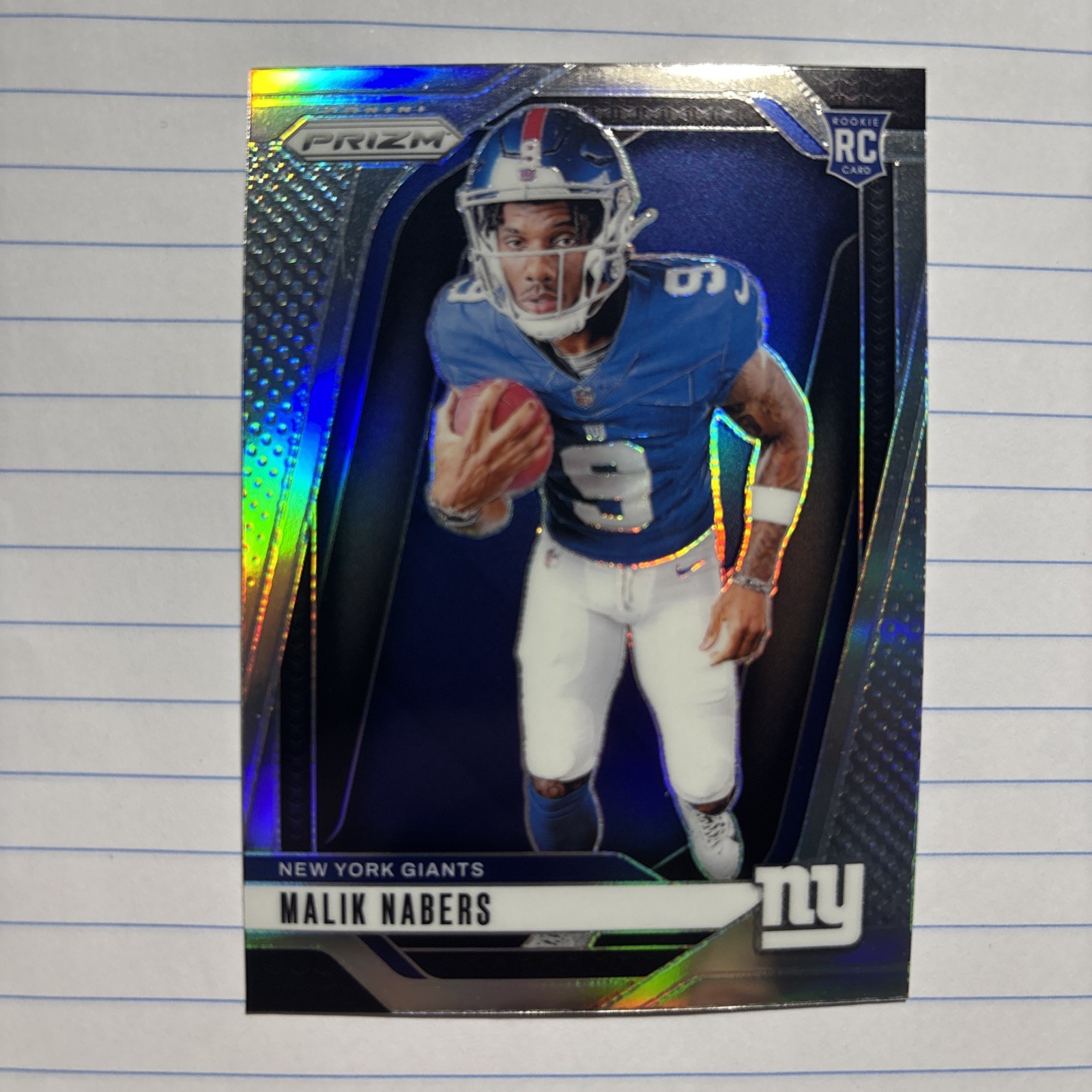 2024 Panini Prizm Malik Nabers Silver Variation Prizm Rookie RC #28 Giants