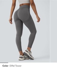 Halara Seamless Flow High Waisted SCRUNCHED Plain Leggings Size S GRAY NEW