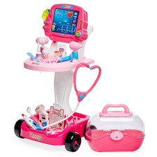 Best Choice Products Play Doctor Kit Kids Boys Girls 17 Accessories Mobile Cart