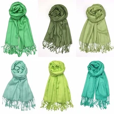Mint Olive Lime Green Pashmina Scarf Shawl Wrap Evening Wedding Ceremony Outdoor