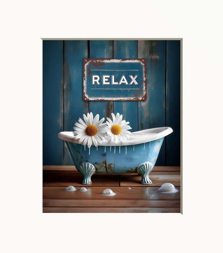 Farmhouse Wall Art, Barn Landscape, Blue and Beige Matted Wall Art Picture - 第 9/9 張圖片