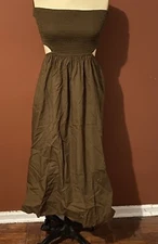 Faithfull the Brand Deva Midi Dress Dark Chocolate size 6 Women