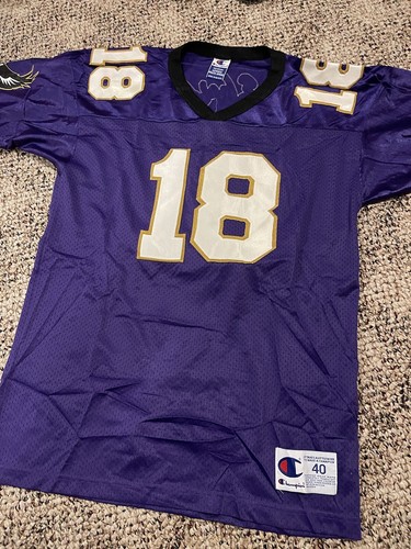 Vintage Rare ELVIS GRBAC #18 BALTIMORE RAVENS JERSEY Champion 40 Sewn Purple - Picture 2 of 5