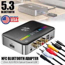 Bluetooth 5.3 Transmitter Receiver Adapter USB NFC 3.5mm AUX RCA Coaxial Optical