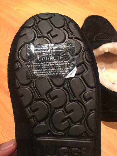 UGG ASCOT NOBLE SHEEPSKIN MEN'S MOCCASIN SLIPPERS House Shoes Black 1015673 7 - Picture 6 of 6