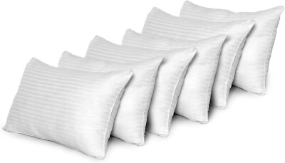 Hotelqualität Ägyptische Streifen Kissen Luxus Weich Hohlfaser Gefüllt 2/4/6 Pack