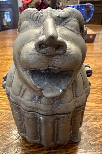 Vintage Chinese Aged Brass Vessel Fu Dog Monkey Treasure Ceremonial Box - Bild 11 von 11