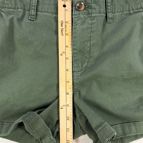 Old Navy Shorts Girls Youth XS Green OG Chino Khaki Pockets Cuffed Elastic Waist - Picture 8 of 10