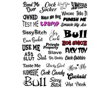 34 BDSM Temporary Tattoos Adult Body Art for Master Slave Kinky Sex Naughty XXX