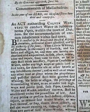 SAMUEL ADAMS Act & USS United States Navy Frigate Construction 1796 Newspaper