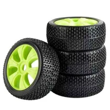 4PCS 1:8 Buggy Tires & Wheel Rims 17mm Hex For HPI HSP Off-Road Racing RC Car