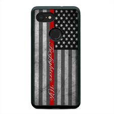 Distressed USA Flag Firefighter's Wife Case Cover For Google Pixel 3 3XL 2XL
