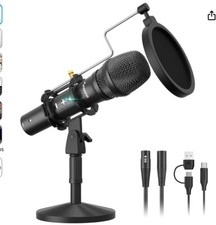New MAONO USB/XLR Podcast Dynamic Microphone, Studio Mic Kit with Volume Control