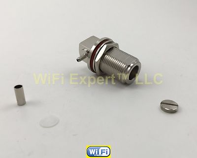 N Type Female Bulkhead Right Angle Solder Crimp RG316 RG174 RG179 LMR100 Cable