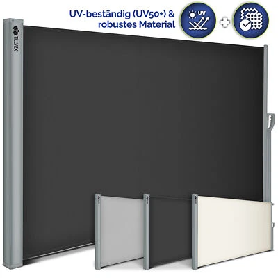 tillvex® Seitenmarkise ausziehbar Markise Wandmarkise Rollo Sichtschutz Terrasse