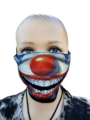 KINDER CLOWN COMMUNITY BEHELFSMASKE 3LAGIG WASCHBAR PRIO VERSAND 100% COTTON