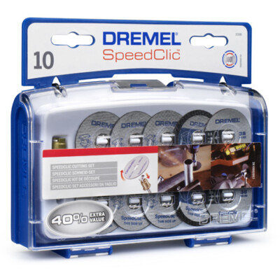8710364045839 ZESTAW DO DREMEL SC690 TARCZE 10 SZT. + TRZPIEŃ DREMEL