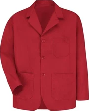 Red Kap Men's Lapel Counter Coat, Red