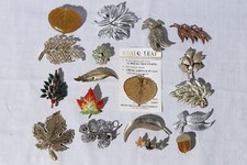 Autumn Leaves Fall Brooches Pins Jewelry Lot