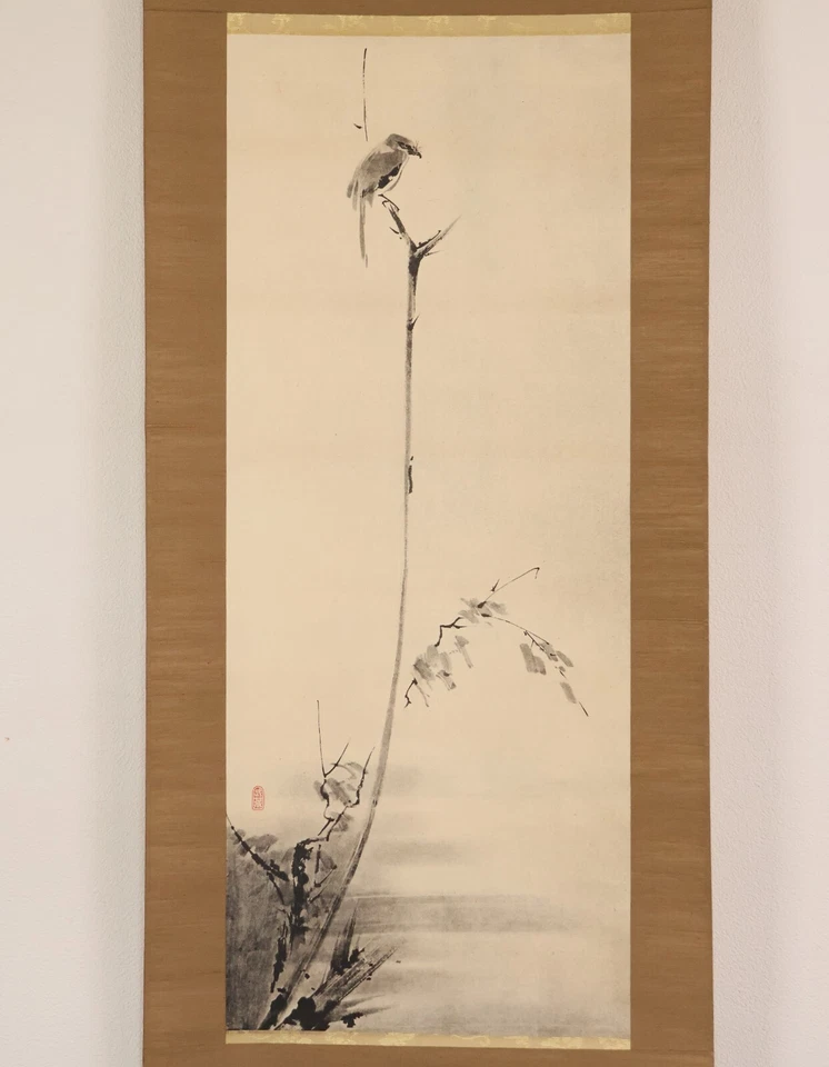 Японский висячий свиток Shrike на иссохшем дереве KAKEJIKU от Miyamoto Musashi - Изображение 2 из 4