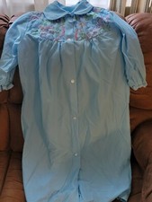 Vintage New Womens Union ILGWU Made In USA Blue Nightgown Medium