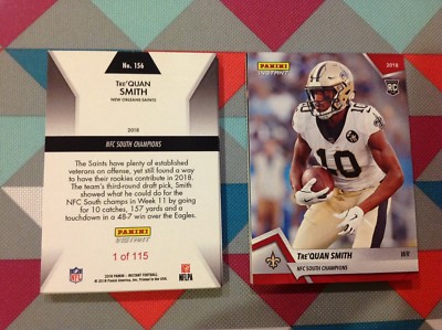 Tre'Quan Smith WR RC  Saints Red version 2018 Panini Instant NFC South Champions