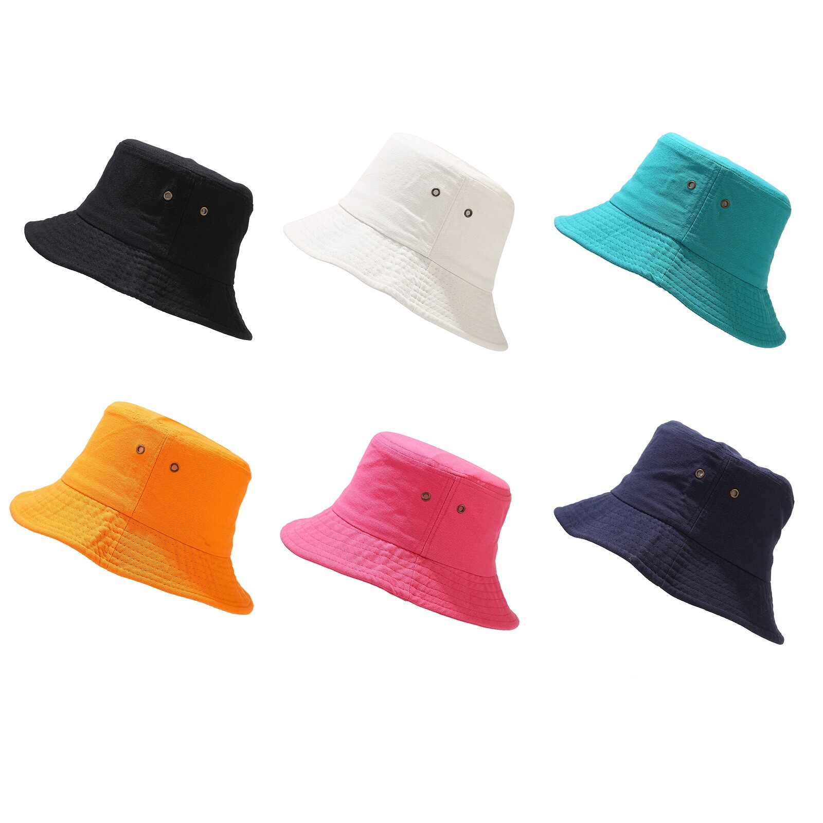 Unisex Cotton Bucket Hat for Summer Sun Protection Fishing Safari Boonie Brim-image