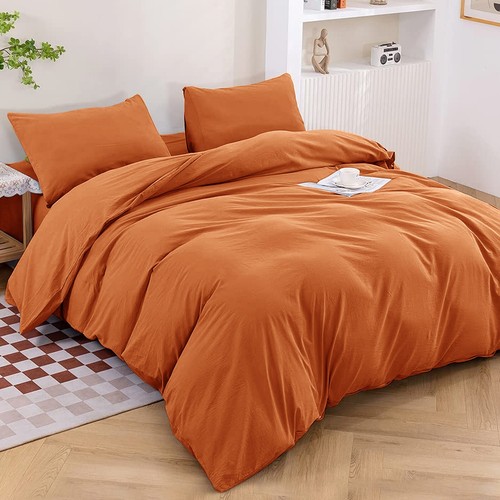 Dyed Duvet Quilt Cover With Pillowcases 3 Piece Bedding Sets Single Double King - Picture 93 of 101