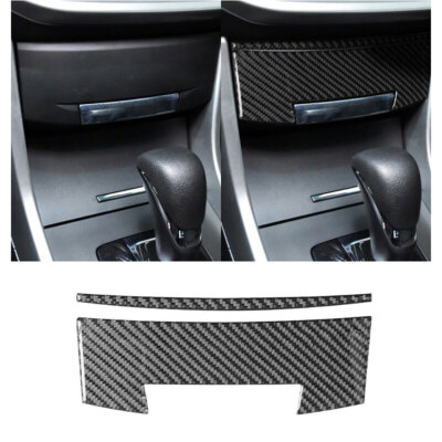 2PC Carbon Fiber Interior Central Storage Box cover Trim For Honda Accord 13-17.