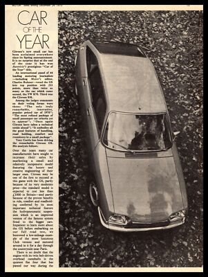 1970 Citroen GS Motor Magazine Car Of The Year Article Photo Vintage Print Ad