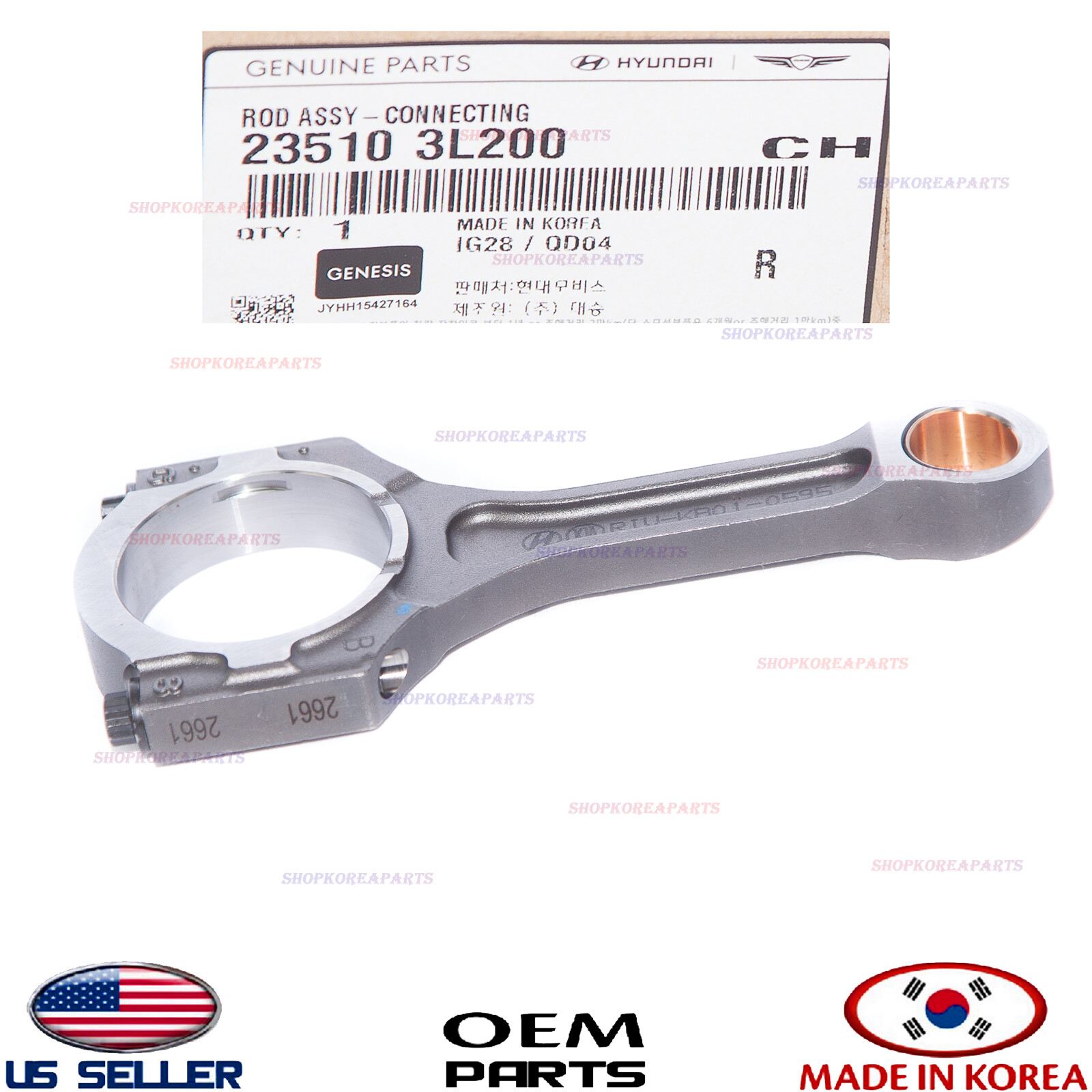 Genuine Engine Connecting Rod OEM Hyundai Kia 3.8L V6 2010-24 *See Compatibility