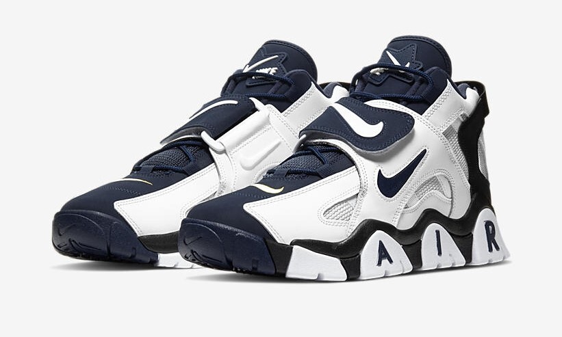 Nike Air Barrage Mid White Navy Black AT7847-101 Men's Size | eBay
