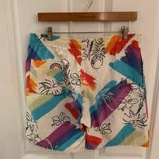 Paradise Found Hawaii Men 30 S Floral Hawaiian Swim Trunks Beach Shorts Vintage