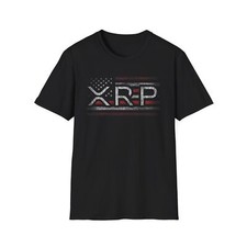 XRP American Flag USA Crypto Currency Coin Unisex Softstyle T-Shirt XRP