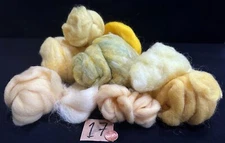 Needle Felting 100% Natural Wool Top Roving: WARM BUTTERY YELLOWS - 4.5 Ounces 