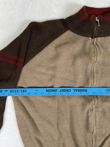 Vintage Sideout Full Zip Fleece Knit Sweater Size XL Brown Y2K Surf Grunge - Picture 3 of 8